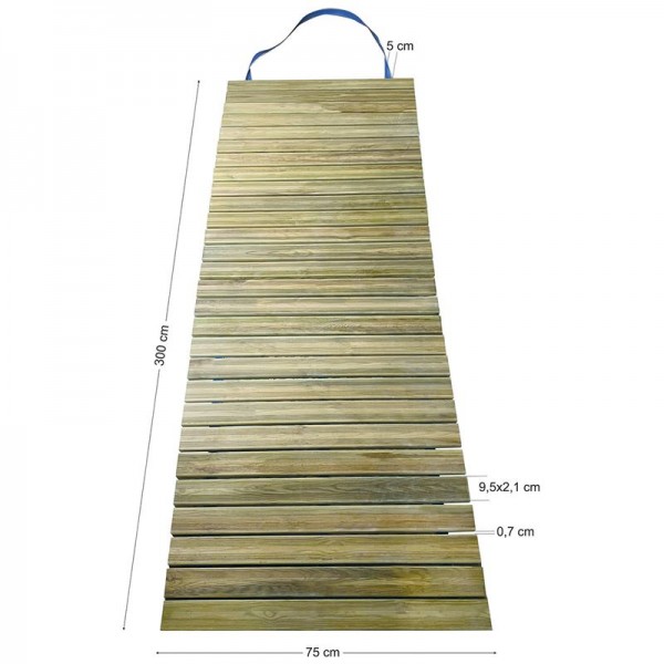 LANE Διάδρομος Παραλίας - Κήπου - Πισίνας, 300x75cm/21mm Εμποτισμού Pine Απόχρωση Φυσικό Ε2200