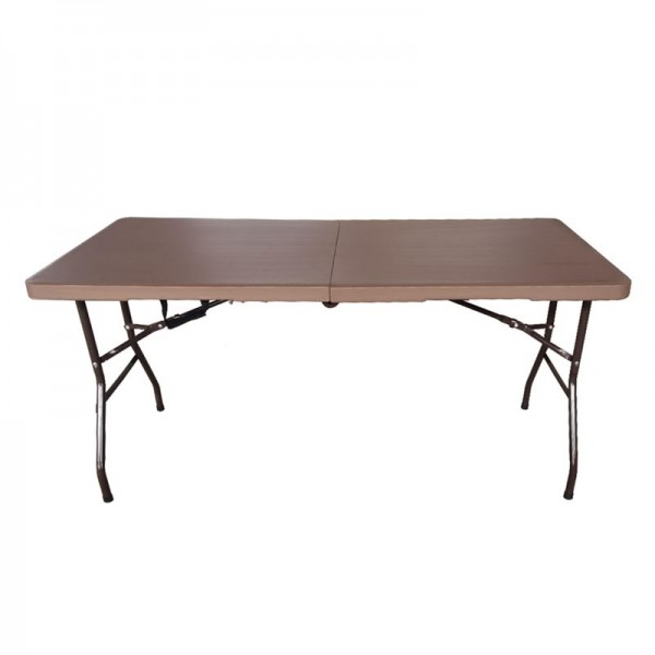 BLOW Τραπέζι Συνεδρίου - Catering Πτυσσόμενο (Βαλίτσα), 152x70x74cm Μέταλλο Βαφή Μαύρο, HDPE Καφέ ΕΟ181Κ