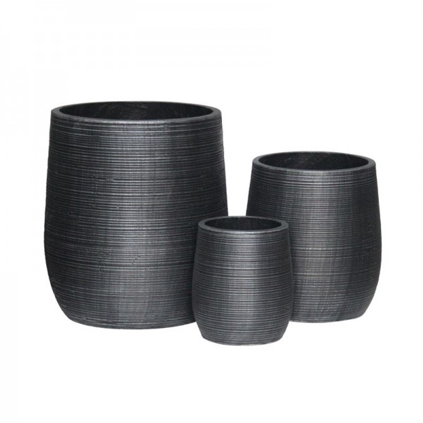 FLOWER POT-16 Set 3 τεμαχίων, Cement Απόχρωση Anthracite Ε6316,S