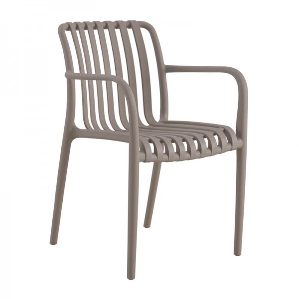 MODA Πολυθρόνα 55x58x81cm Στοιβαζόμενη PP - UV Protection Απόχρωση Mocha Ε3800,30