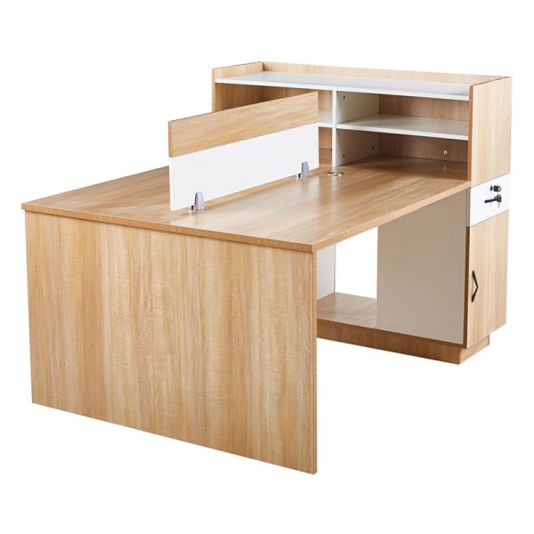 WORKSTATION Γραφείο - Σταθμός Εργασίας 2 Θέσεων, 160x120x75cm Melamine Απόχρωση Sonoma-Άσπρο ΕΟ4390