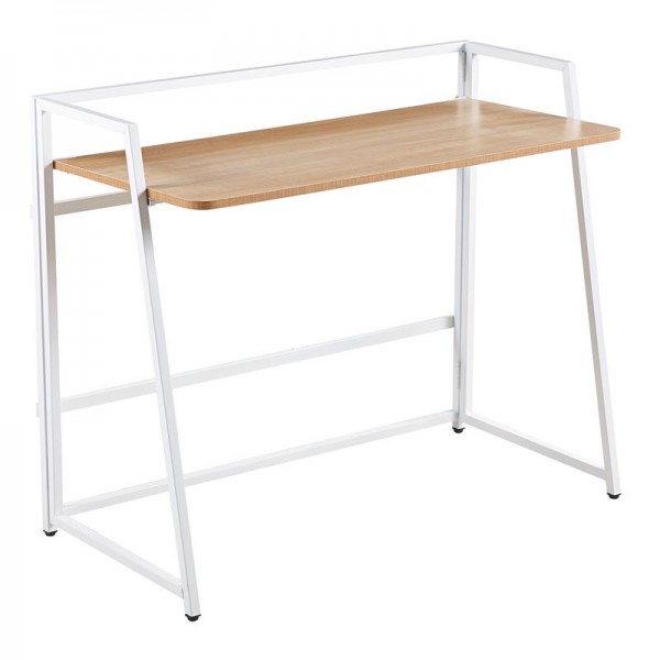 UNIT Γραφείο Η/Υ Πτυσσόμενο, 110x48x86cm Μέταλλο Βαφή Άσπρο, Melamine Απόχρωση Sonoma ΕΟ4395