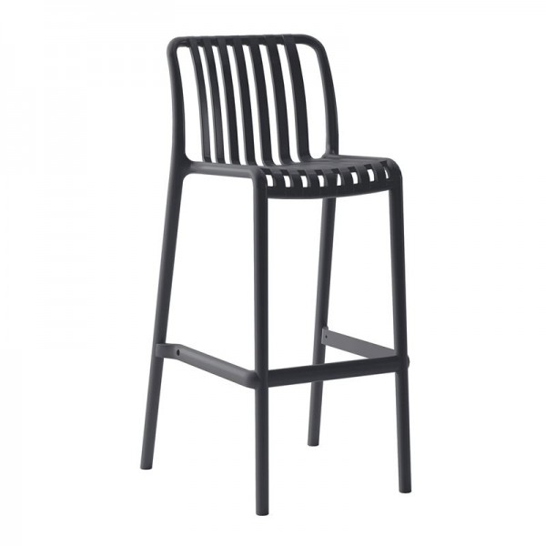 MODA Σκαμπό Bar 38x47x75/102cm Στοιβαζόμενο PP - UV Protection, Απόχρωση Ανθρακί Ε3802,20