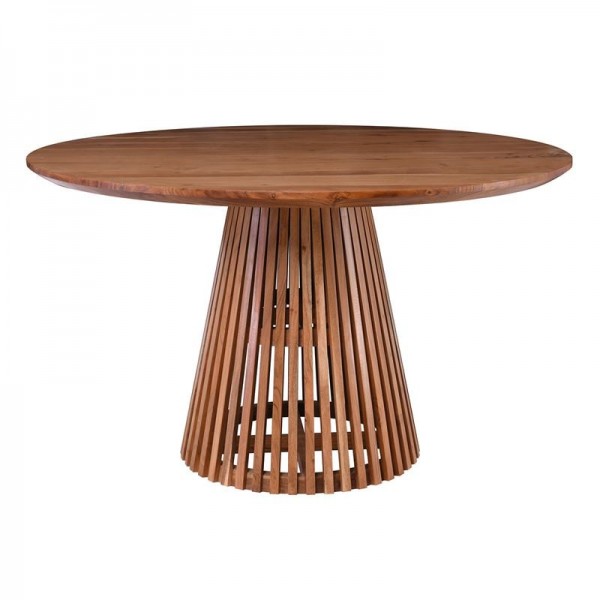 RIM Τραπέζι Ροτόντα Τραπεζαρίας, Φ130cm H.76cm Ξύλο Ακακία Φυσικό ΕΑ727