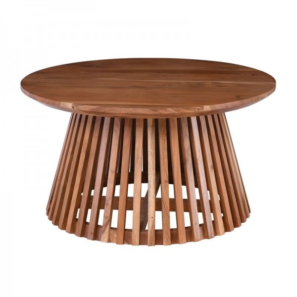 RIM Τραπέζι Σαλονιού, Φ80cm H.43cm Ξύλο Ακακία Φυσικό ΕΑ728
