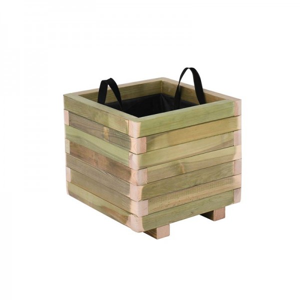 FLOWER POT WOOD Γλάστρα, Εμποτισμού Pine, Απόχρωση Φυσικό, 30x30x32cm Ε2230