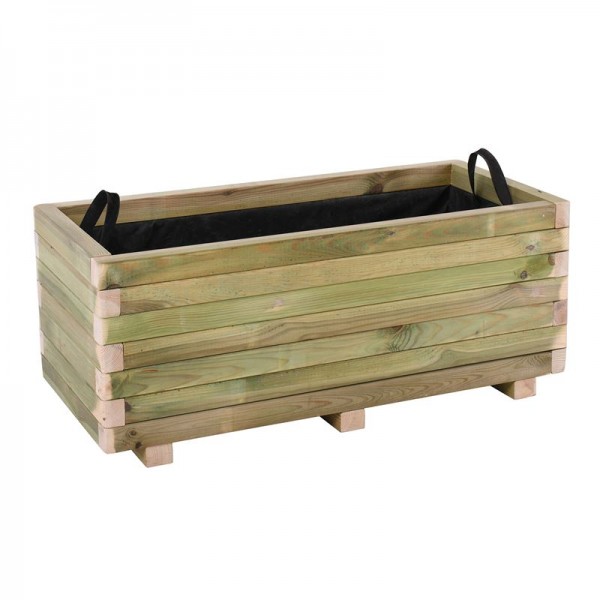 FLOWER POT WOOD Ζαρντινιέρα, Εμποτισμού Pine, Απόχρωση Φυσικό, 90x40x36cm Ε2234