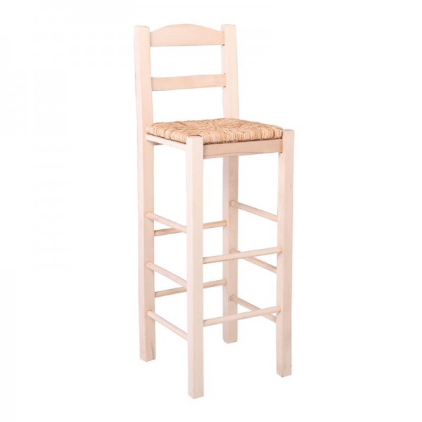 ΣΙΦΝΟΣ Σκαμπό BAR με Πλάτη, 36x37x76/107cm Οξιά Εμποτισμός Φυσικό, Κάθισμα Ψάθα Ρ980,Ε1