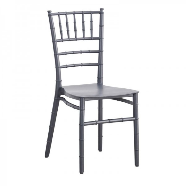 ILONA PP Καρέκλα Εστίασης - Catering Στοιβαζόμενη 40x46x88cm PP Άσπρο Ανθρακί Ε385,2