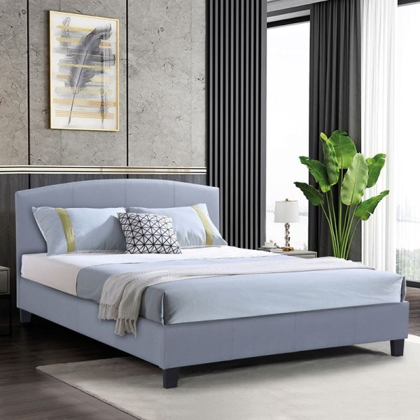 ODEON Κρεβάτι Διπλό 158x215x94cm για Στρώμα 150x200cm, Ύφασμα Γκρι Ε8806,21