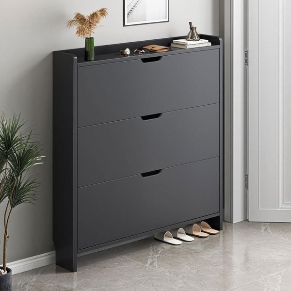 Παπουτσοθήκη MDF - Melamine  80x17x115cm Απόχρωση Γκρι Ε8330,1