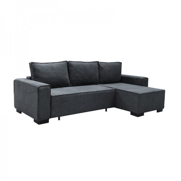 LONDON Καναπές Γωνία - Κρεβάτι, Sofa:271x158x90 Bed:132x227cm Ύφασμα Ανθρακί Ε9934,1
