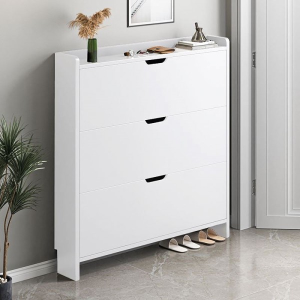 Παπουτσοθήκη MDF - Melamine 80x17x115cm Απόχρωση Άσπρο Ε8330,2