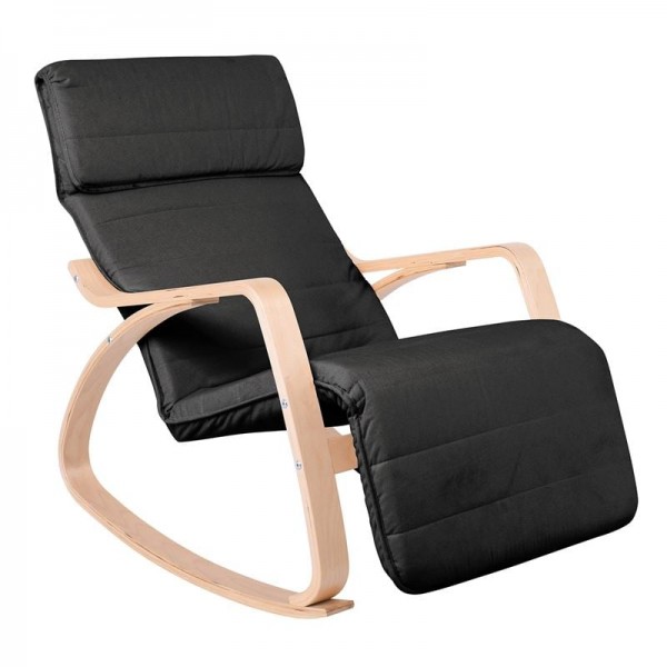 HAMILTON Super Relax Πολυθρόνα Σαλονιού - Καθιστικού, 67x105x90cm Σημύδα, Ύφασμα Μαύρο Ε7157,2