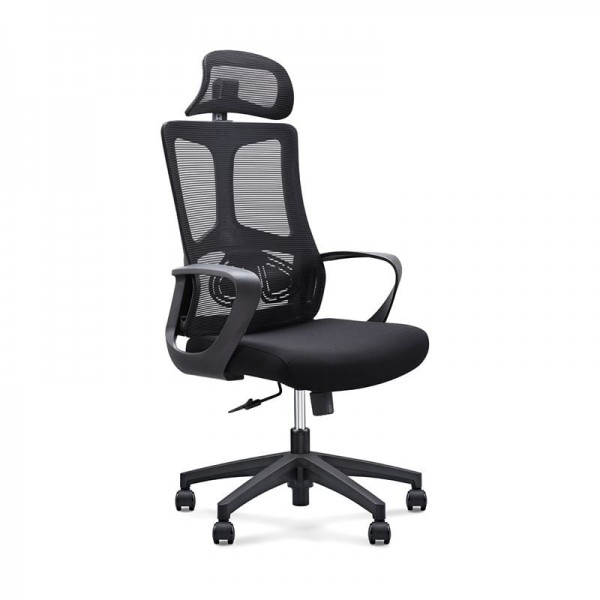 BF8600 Πολυθρόνα Γραφείου Διευθυντή, Mesh Μαύρο, Ύφασμα Μαύρο ΕΟ619,1