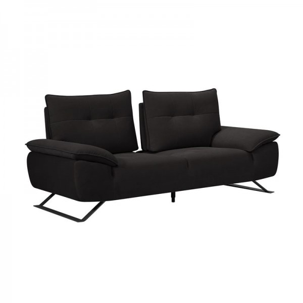 SELENA Καναπές 2-θέσιος Σαλονιού - Καθιστικού, Ύφασμα Ανθρακί, Μεταφερόμενη πλάτη