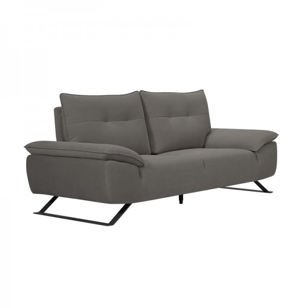 SELENA Καναπές 2-θέσιος Σαλονιού - Καθιστικού, Ύφασμα Γκρι, Μεταφερόμενη πλάτη