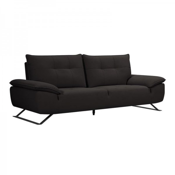 SELENA Καναπές 3-θέσιος Σαλονιού - Καθιστικού, Ύφασμα Ανθρακί, Μεταφερόμενη πλάτη