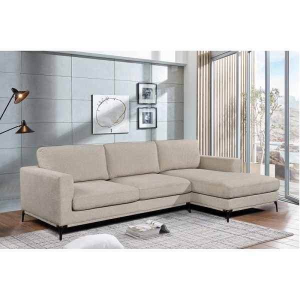 BANCO Καναπές Σαλονιού - Καθιστικού, Γωνία Αναστρέψιμος Ύφασμα Μπεζ