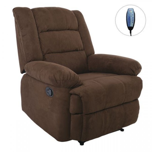 JULIA Massage Πολυθρόνα Relax Σαλονιού - Καθιστικού, Ύφασμα Καφέ