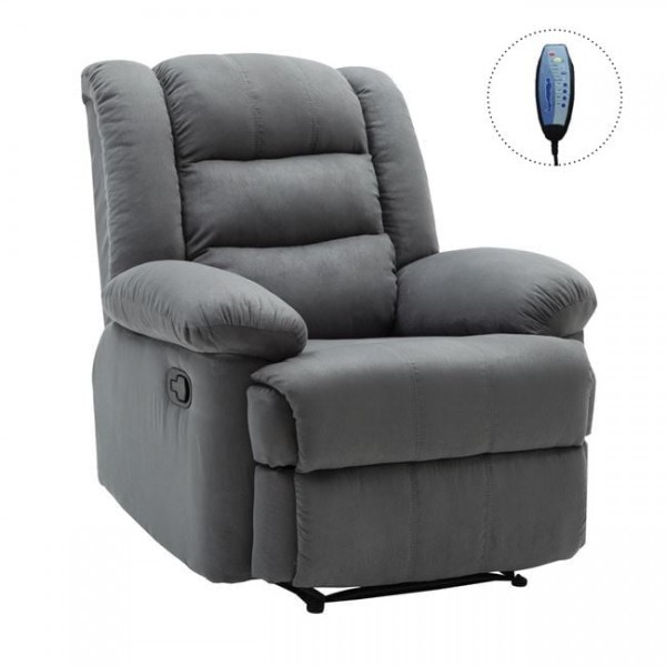 JULIA Massage Πολυθρόνα Relax Σαλονιού - Καθιστικού, Ύφασμα Γκρι