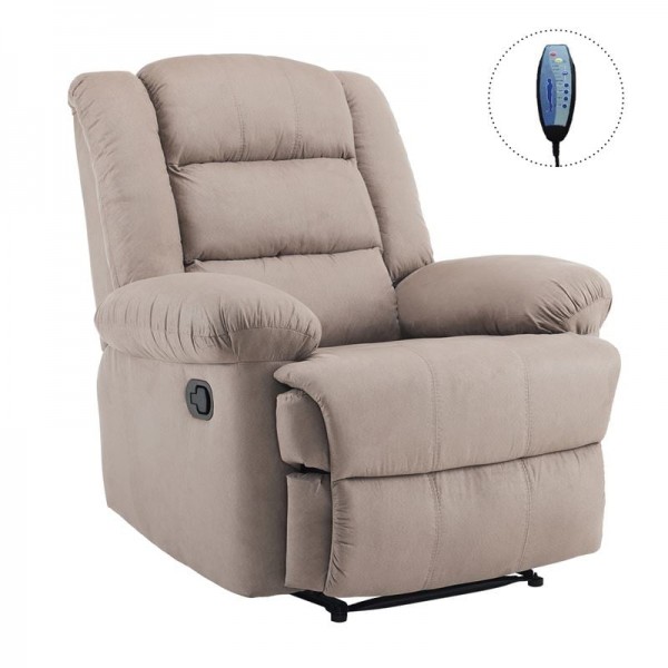 JULIA Massage Πολυθρόνα Relax Σαλονιού - Καθιστικού, Ύφασμα Cappuccino