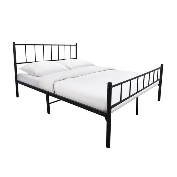 TIVO Κρεβάτι Διπλό, για Στρώμα 150x200cm, Μέταλλο Βαφή Μαύρο
