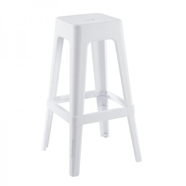 RELIX PP Σκαμπό BAR Στοιβαζόμενο, PP Απόχρωση Άσπρο