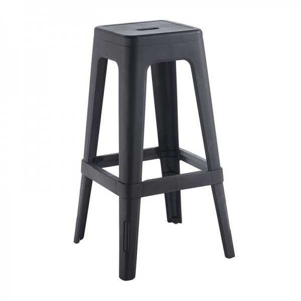 RELIX PP Σκαμπό BAR Στοιβαζόμενο, PP Απόχρωση Μαύρο