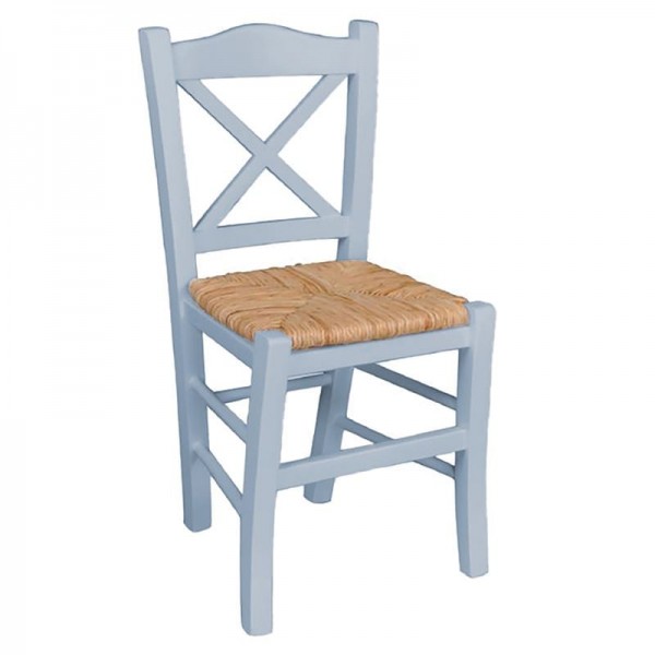 METRO Καρέκλα Οξιά Βαφή Εμποτισμού Λάκα Γκρι, Κάθισμα Ψάθα