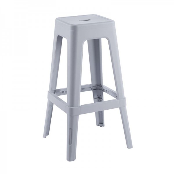 RELIX PP Σκαμπό BAR Στοιβαζόμενο, PP Απόχρωση Γκρι