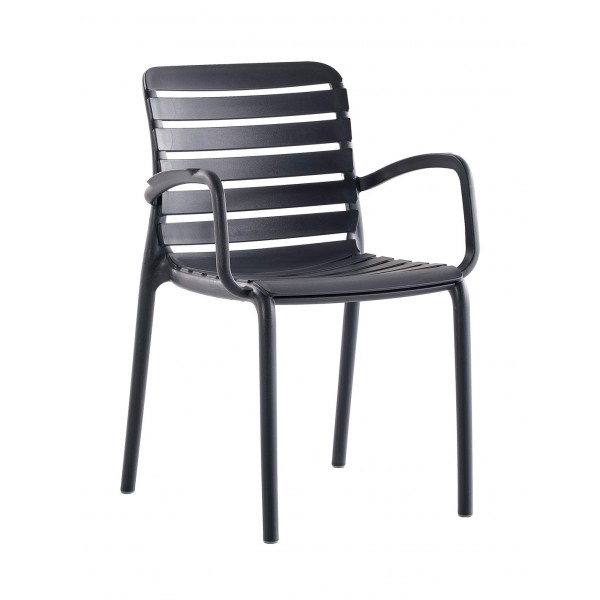 Parma πολυθρόνα pp ANTHRACITE ΣΤΟΙΒΑΖΟΜΕΝΗ 56x56x82(47)cm