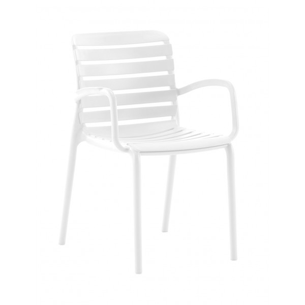 Parma πολυθρόνα pp WHITE ΣΤΟΙΒΑΖΟΜΕΝΗ 56x56x82(47)cm