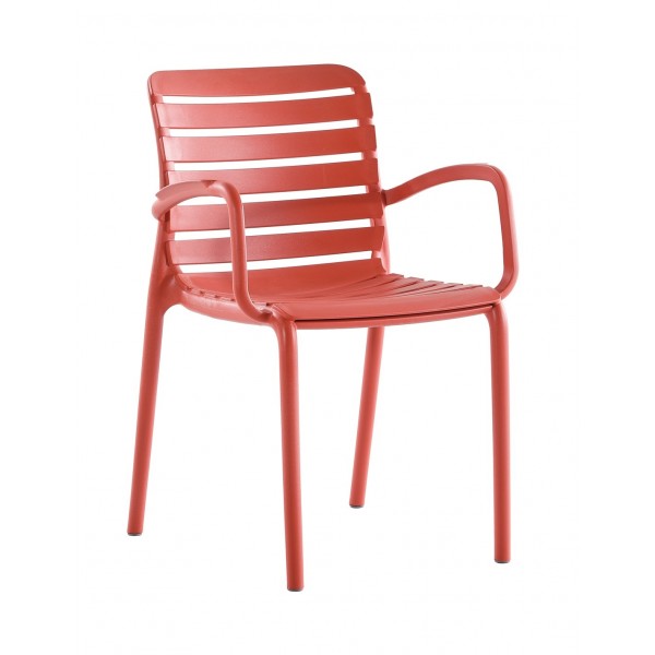 Parma πολυθρόνα pp RED ΣΤΟΙΒΑΖΟΜΕΝΗ 56x56x82(47)cm