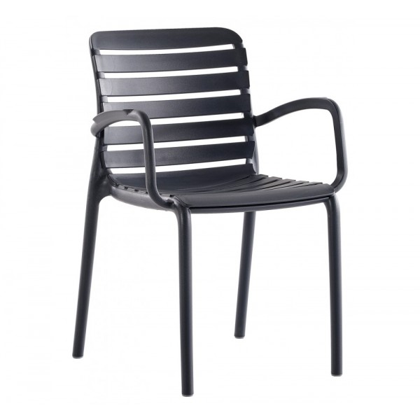 Parma πολυθρόνα pp BLACK ΣΤΟΙΒΑΖΟΜΕΝΗ 56x56x82(47)cm