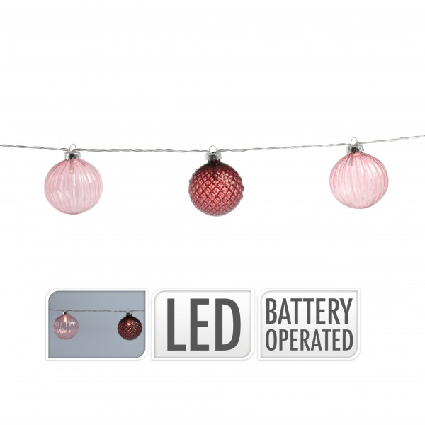 ΦΩΤΑΚΙΑ ΜΠΑΤΑΡΙΑΣ ΡΟΖ 10LED ABR522050