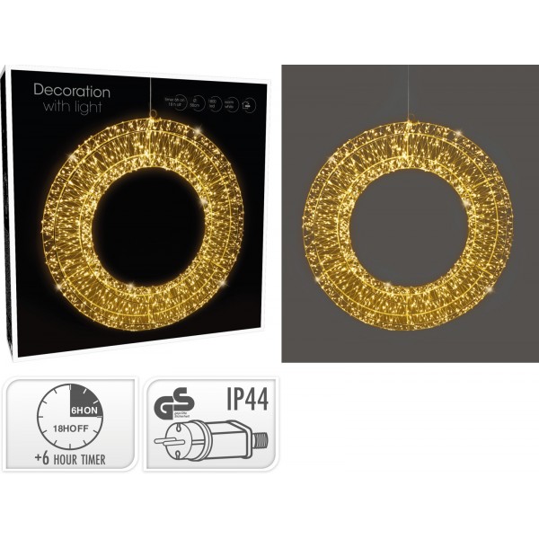 ΔΙΑΚΟΣΜΗΤΙΚΟ ΣΤΕΦΑΝΙ ΜΕ 1800LED WARM WHITE 58CM AMZ105020