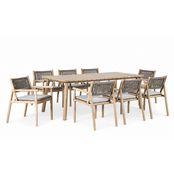 ANYA ΣΕΤ TΡΑΠΕΖΑΡΙΑΣ 9 ΤΜΧ. 210X100X76CM ΞΥΛΟ FSC ΑΚΑΚΙΑ 