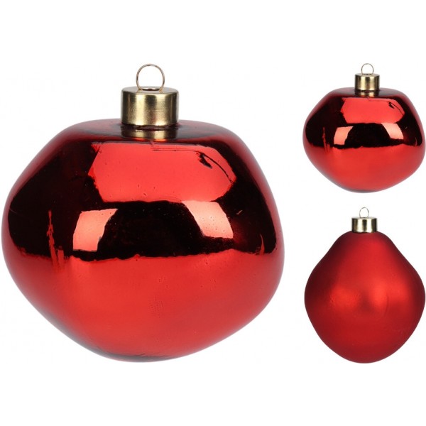XMAS ΣΤΟΛΙΔΙ ΜΠΑΛΑ ΓΥΑΛΙΝΗ ΚΟΚΚΙΝΗ 10CM ARZ100220