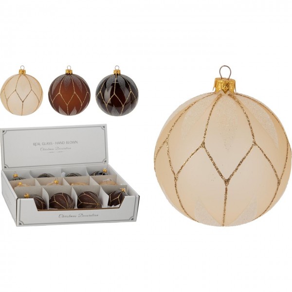 Mπαλα Γυαλινη Χρις/Κη Σε 3 Σχεδια 8Εκ