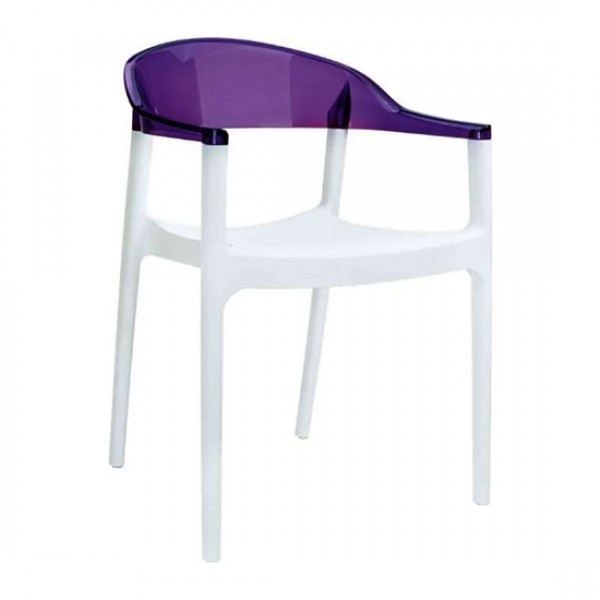Carmen λευκή-βιολετί Καρέκλα PP/Polycarbonate 54x51x80cm 32.0118