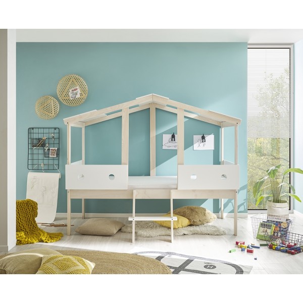 CORTINO μονό κρεβάτι ΣΠΙΤΑΚΙ 131x165x216cm λευκό-ΦΥΣΙΚΟ 22-540-91