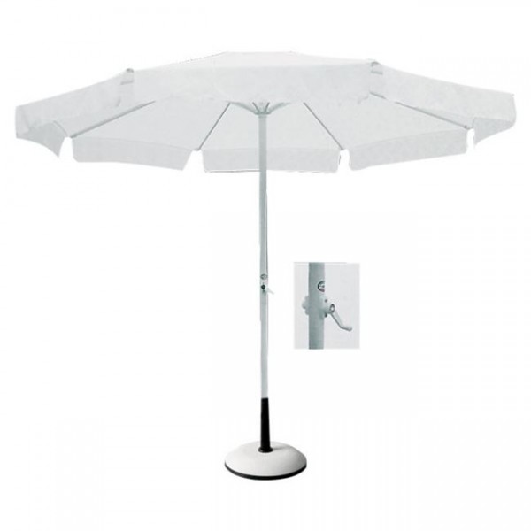Ομπρέλα αλουμινίου 300x300xH260cm Σκελετός Λευκός/Ύφασμα Λευκό Ε920