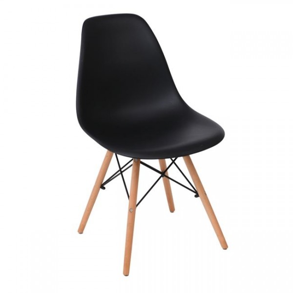 Art Wood καρέκλα 46x53x81cm Ξύλο/PP Μαύρο ΕΜ123,2P