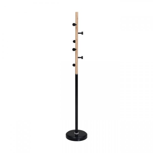 NORDIC Καλόγερος D.36x170cm Μέταλλο Βαφή Μαύρο - Φυσικό ΕΜ194,1