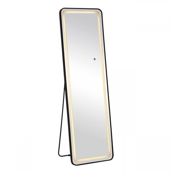 LED-7 Καθρέπτης Τοίχου-Δαπέδου Φωτιζόμενος, Αλουμίνιο Μαύρο, Αφής με 3 επιλογές φωτισμού