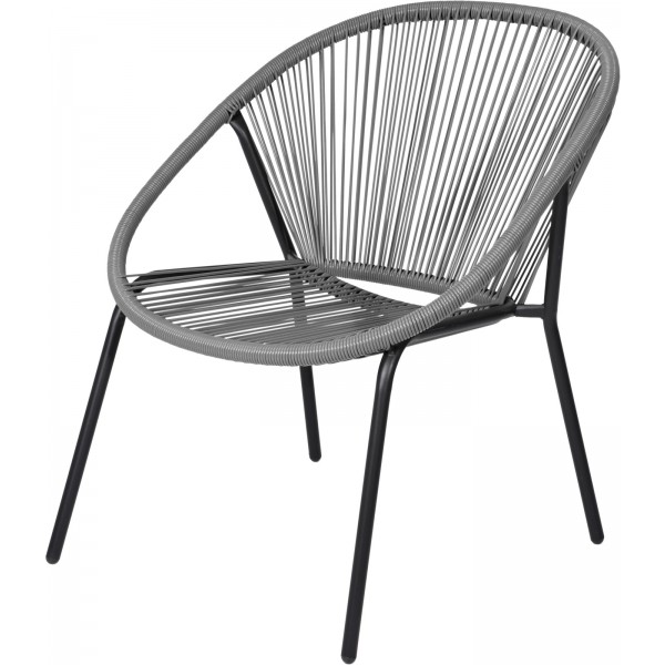 ΚΑΡΕΚΛΑ ΜΕΤΑΛΛΙΚΗ ΜΕ ΓΚΡΙ RATTAN 73x71x83cm FD4100120
