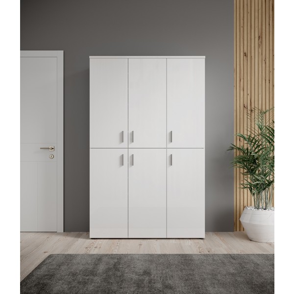 Lincoln 6 ΝΤΟΥΛΑΠΙ παπουτσοθήκη 120x35xH191cm ΜΕΛΑΜΙΝΗ/ΛΕΥΚΟ 33-205-13
