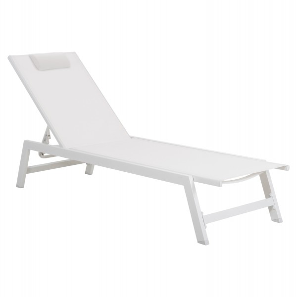 ΞΑΠΛΩΣΤΡΑ ΑΛΟΥΜΙΝΙΟΥ RABIA HM5982.01 ΛΕΥΚΗ & ΛΕΥΚΟ TEXTILENE 191,5x55,5x89,5Υεκ.