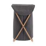 ΚΑΛΑΘΙ ΑΠΛΥΤΩΝ BAMBOO ESSENTIALS 40x40x70cm ΜΕ ΘΗΚΗ ΠΟΛΥΕΣΤΕΡΑ ΠΤΥΣΣΟΜΕΝΟ ΓΚΡΙ 02-13158